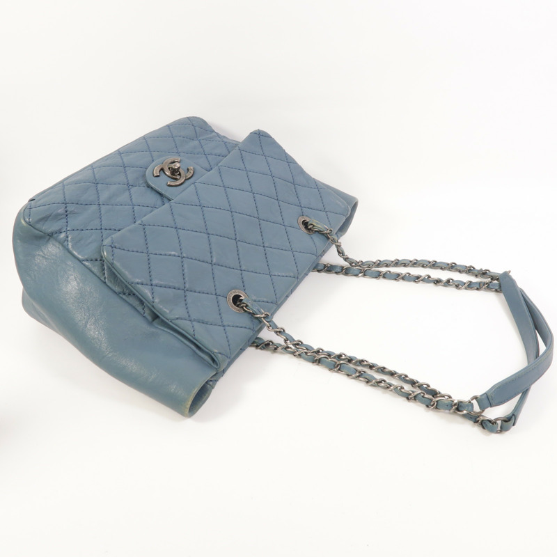 CHANEL 牛皮皮革Chain Tote鏈帶肩背袋-7