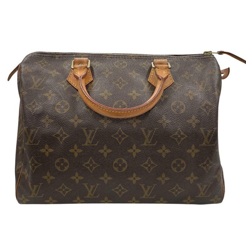 LOUIS VUITTON 路易威登 M41526 SPEED 30 波士頓包 PVC帆布 老花 棕色 金釦-0