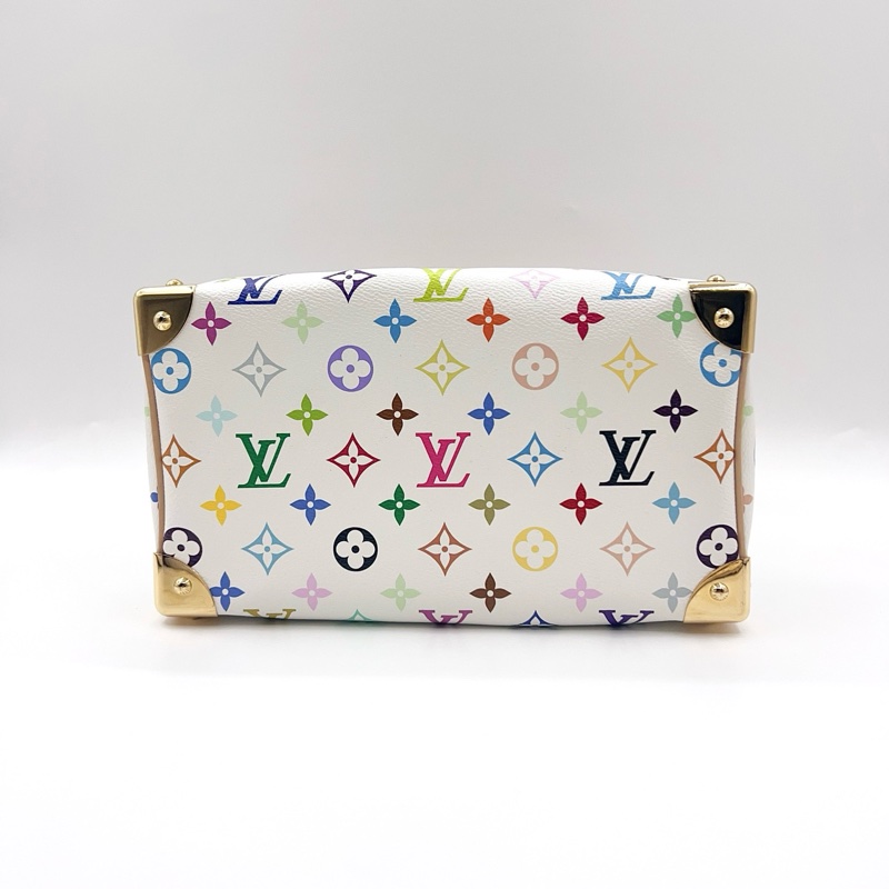 LV白三彩speedy25 村上隆限定 手提包斜挎包-4