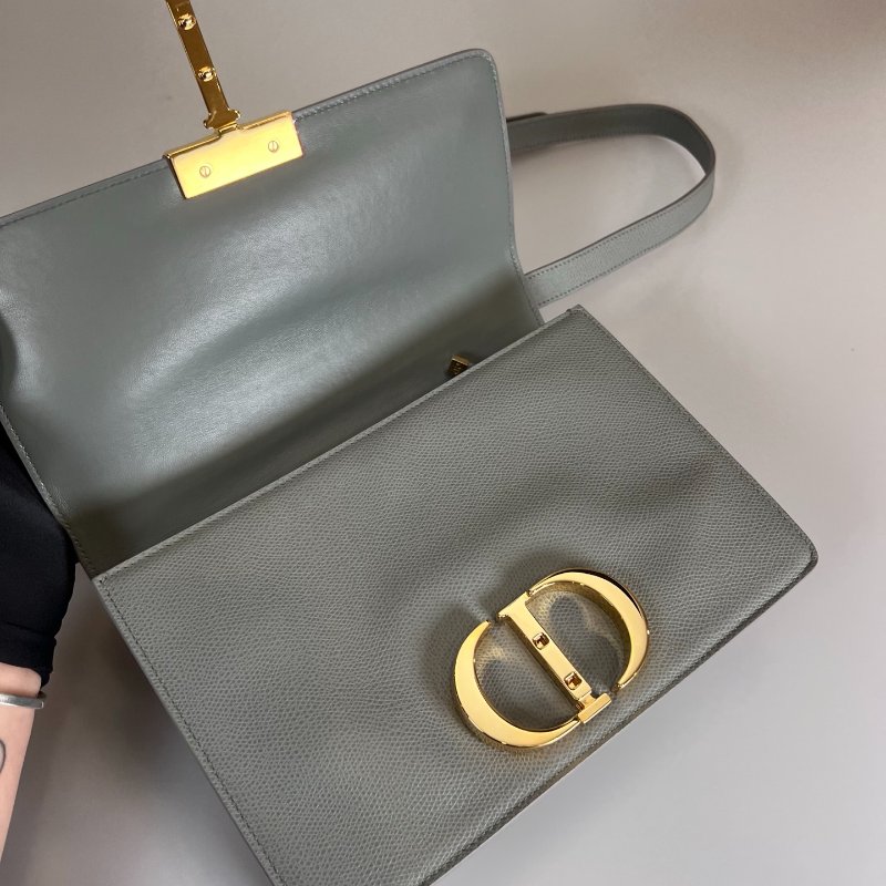 DIOR 灰皮革蒙田30側肩包-7