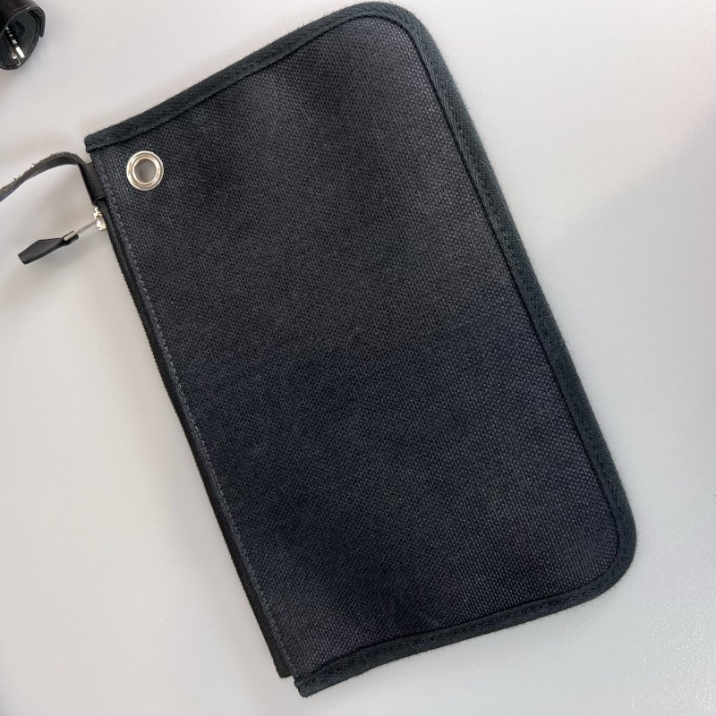 HERMES Z刻 帆布拚黑色 HERBAG 31包-8