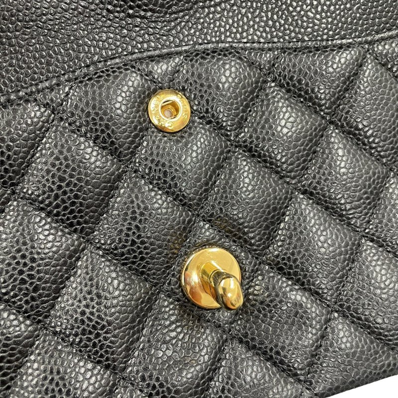 CHANEL 香奈兒 MATELASSE CF25 肩背包 荔枝牛皮 黑色 金釦-14