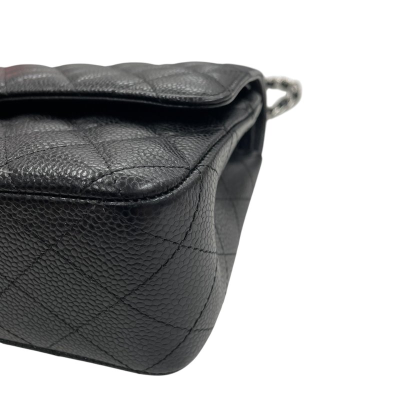 CHANEL 香奈兒 MATELASSE CF25 肩背包 荔枝牛皮 黑色 銀釦-7