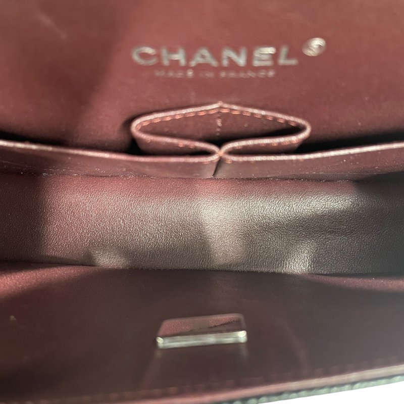 CHANEL 香奈兒 MATELASSE CF25 肩背包 荔枝牛皮 黑色 銀釦-14