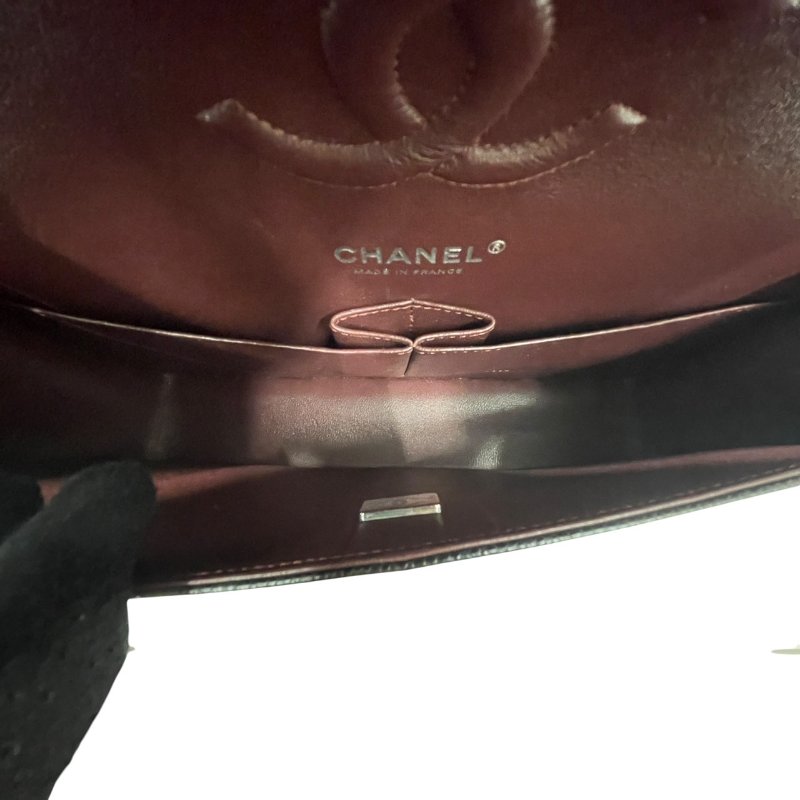 CHANEL 香奈兒 MATELASSE CF25 肩背包 荔枝牛皮 黑色 銀釦-15