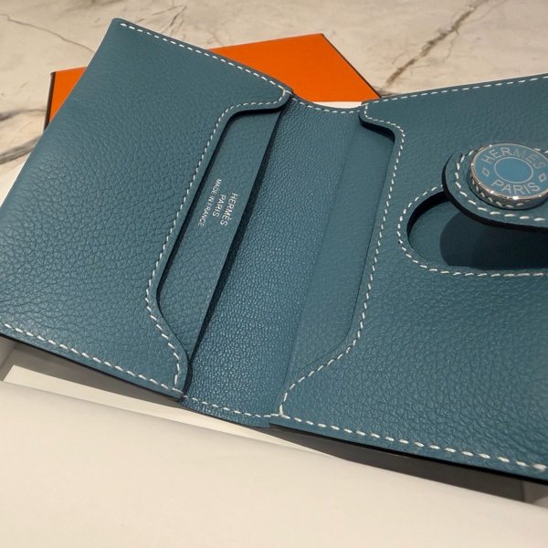 全新Hermes R.M.S 牛仔藍 珐瑯卡包-2