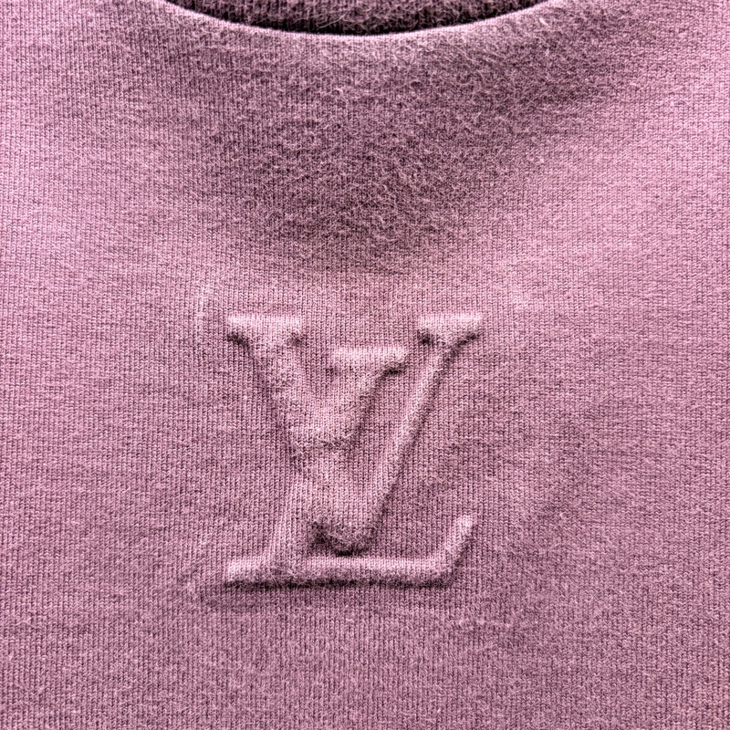 LV路易威登 LOUIS VUITTON 95新浮雕LOGO紫色S 短袖T恤-1
