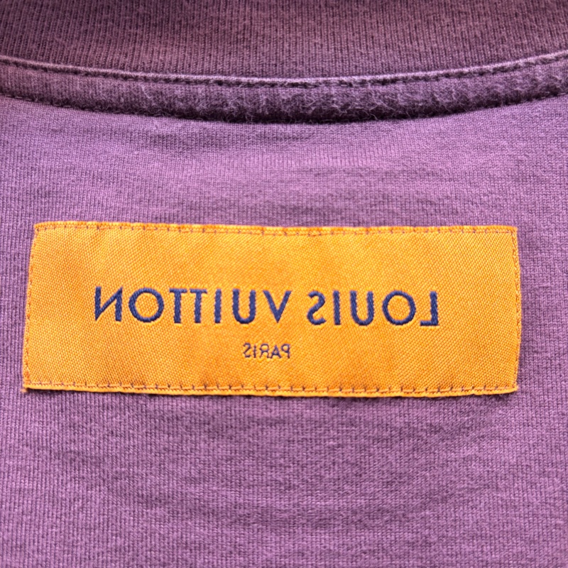 LV路易威登 LOUIS VUITTON 95新浮雕LOGO紫色S 短袖T恤-8