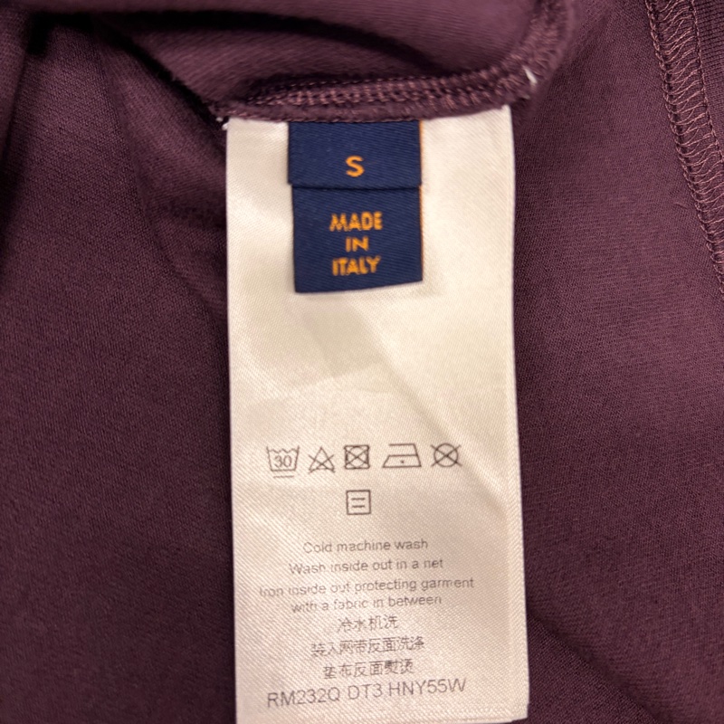 LV路易威登 LOUIS VUITTON 95新浮雕LOGO紫色S 短袖T恤-9