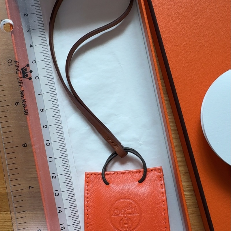 全新 愛馬仕 Hermès Orange 系列Milo 小羔羊皮皮包掛飾-2