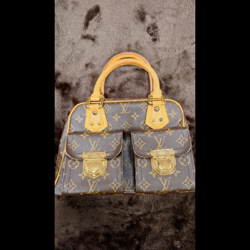 LOUIS VUITTON LV 路易威登 原花 帆布 Manhattan PM 手提包 M40026-4