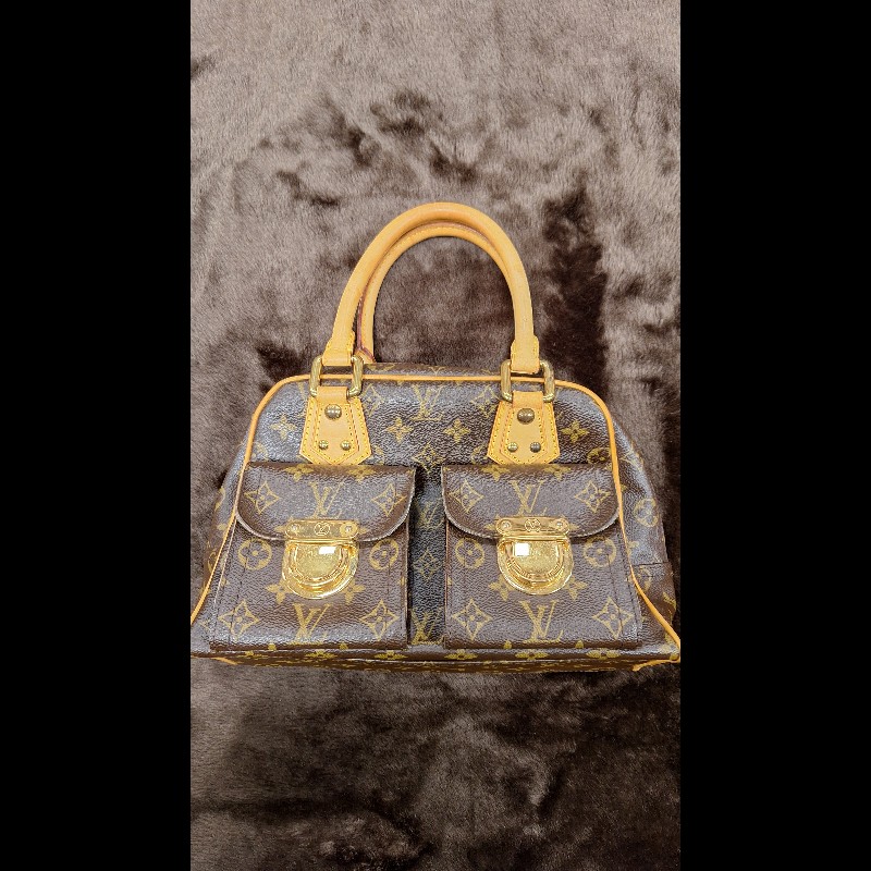 LOUIS VUITTON LV 路易威登 原花 帆布 Manhattan PM 手提包 M40026-5