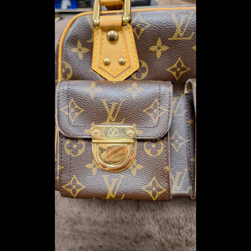 LOUIS VUITTON LV 路易威登 原花 帆布 Manhattan PM 手提包 M40026-15