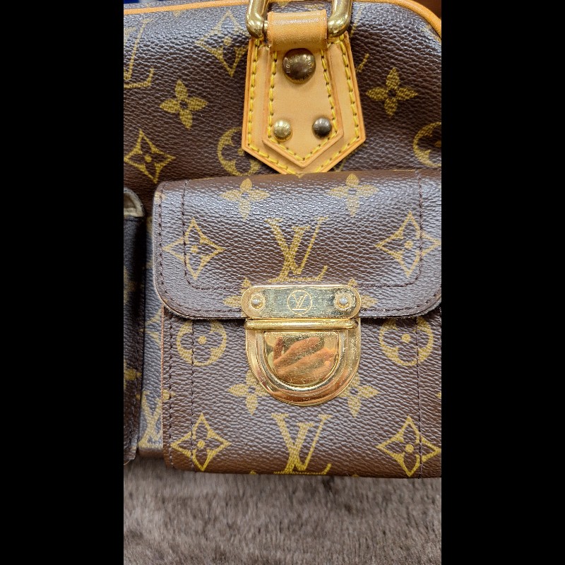 LOUIS VUITTON LV 路易威登 原花 帆布 Manhattan PM 手提包 M40026-16
