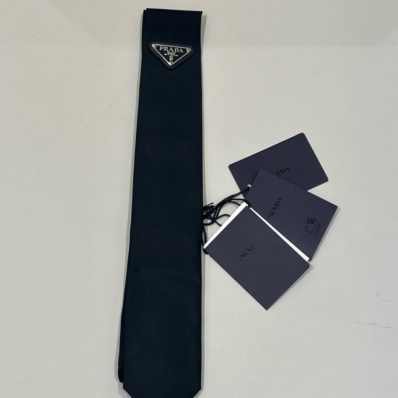 🌷全新可送禮！Prada 尼龍三角logo Nylon 領帶 黑-2