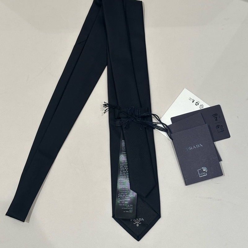 🌷全新可送禮！Prada 尼龍三角logo Nylon 領帶 黑-5