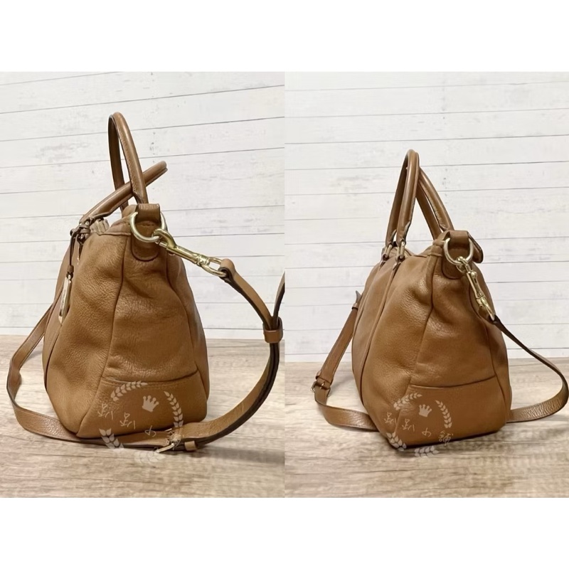~~趴趴小舖~~近全新正品Coach 越南製全皮革 F55662波士頓包/斜背包/托特包(2602091789)-2