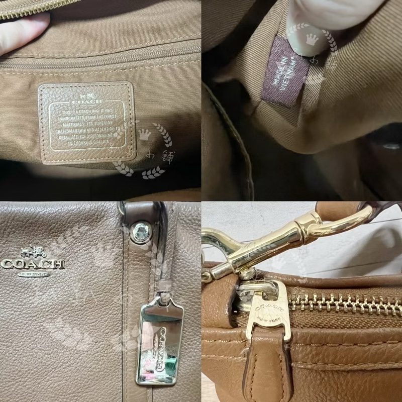 ~~趴趴小舖~~近全新正品Coach 越南製全皮革 F55662波士頓包/斜背包/托特包(2602091789)-4