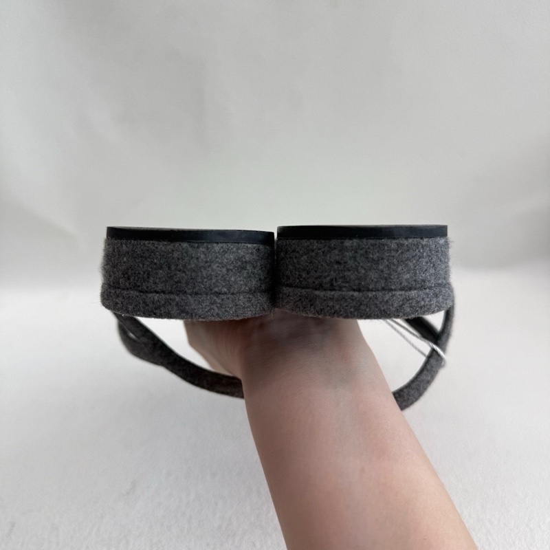 Chanel香奈兒平底Slingback 黑色拼灰色38.5碼-5
