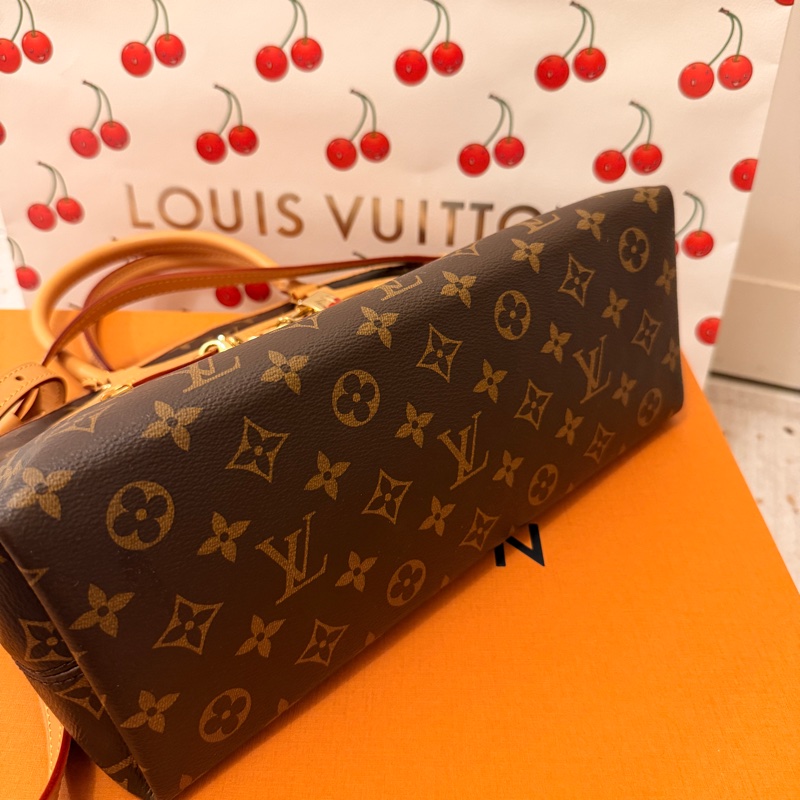[絕版美包] LV Monogram Pallas PM 雙把手兩用包 (經典老花x焦糖色)-5