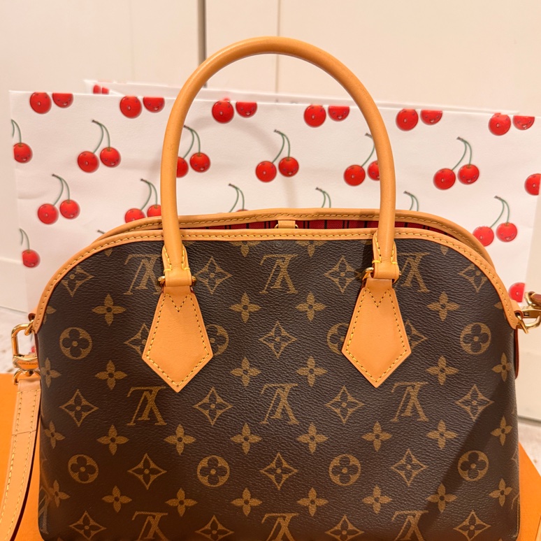 [絕版美包] LV Monogram Pallas PM 雙把手兩用包 (經典老花x焦糖色)-7