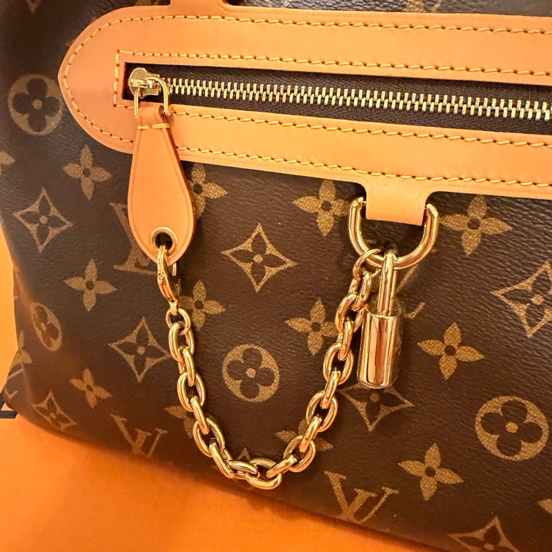 [絕版美包] LV Monogram Pallas PM 雙把手兩用包 (經典老花x焦糖色)-14