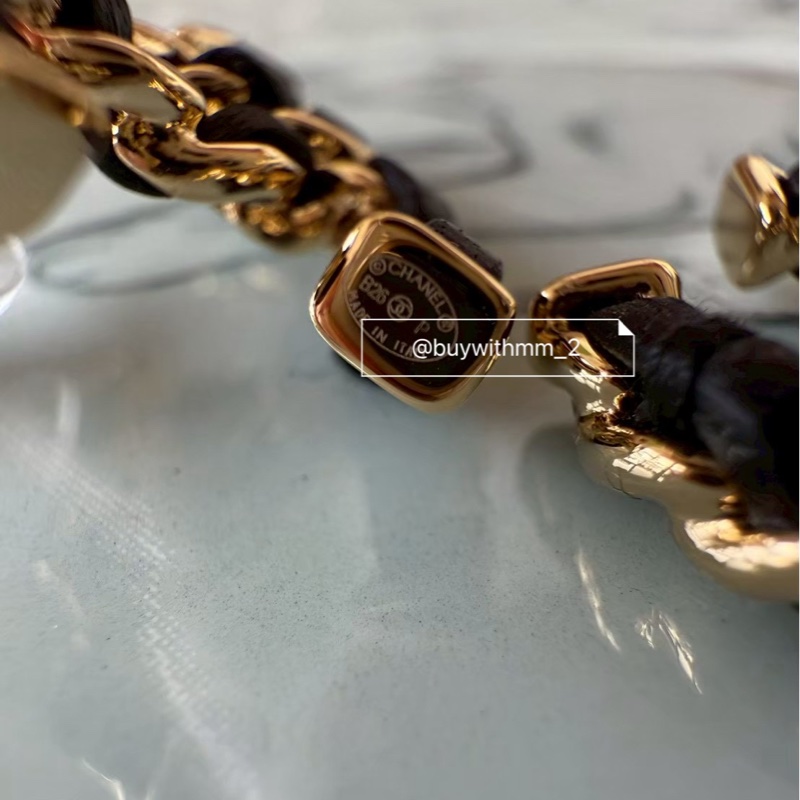 現貨💎香奈兒 26P皮穿鏈耳環 雙C/CC-4