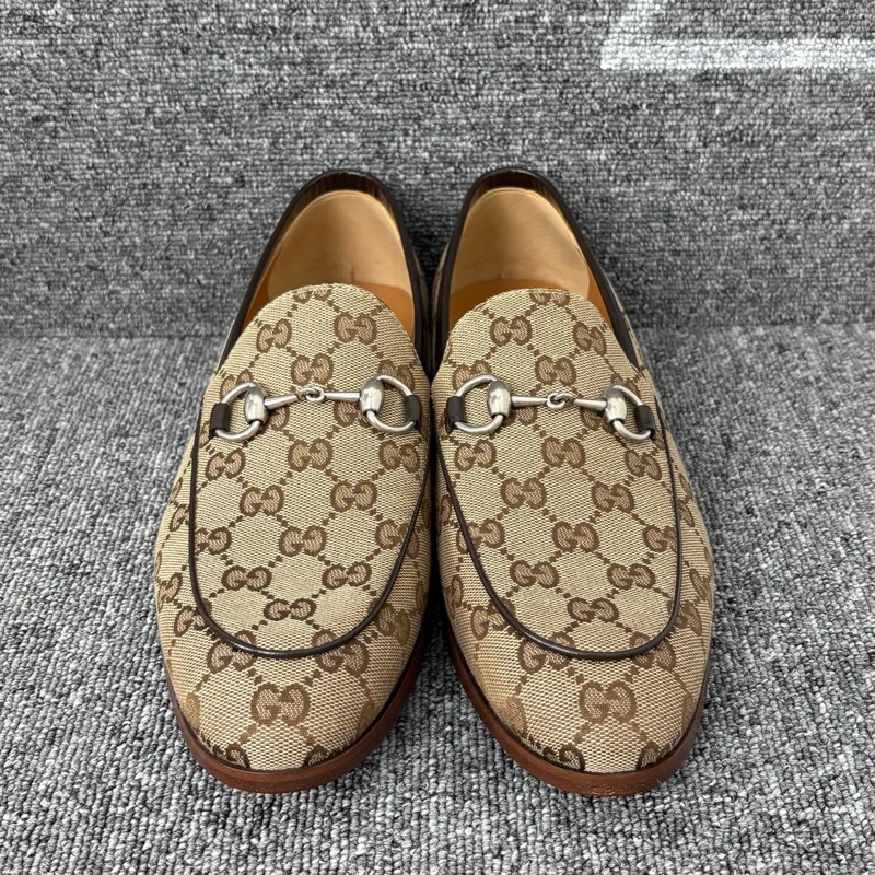 閒置新Gucci 古馳 烏木色老花銀色馬銜扣樂福鞋41碼 🧡-1