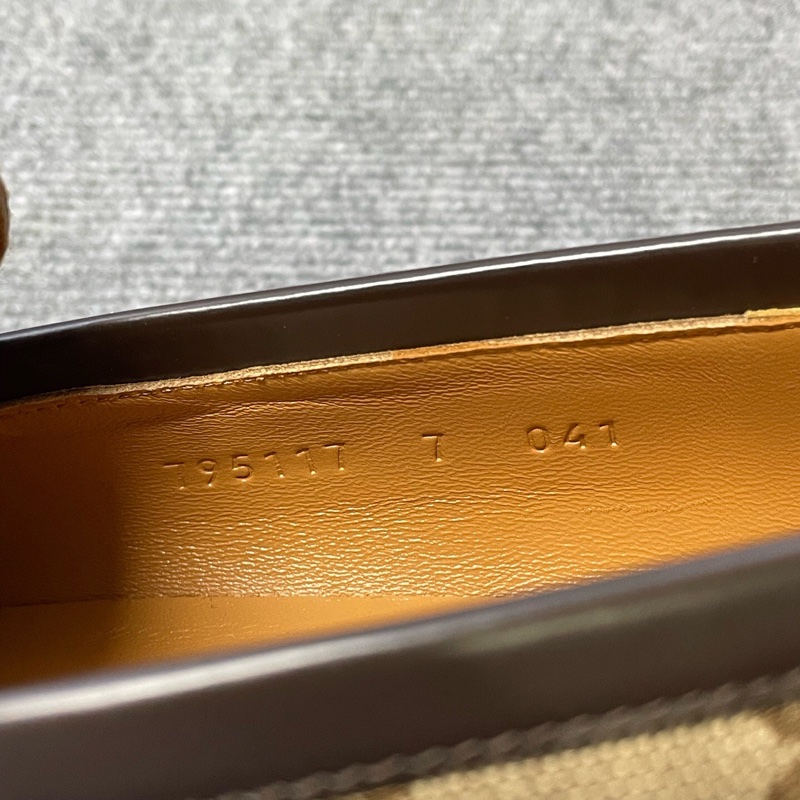 閒置新Gucci 古馳 烏木色老花銀色馬銜扣樂福鞋41碼 🧡-5