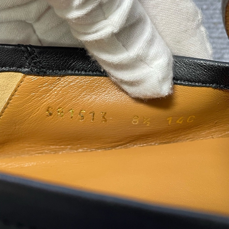閒置未使用Gucci 古馳 黑色皮面金色馬銜扣樂福鞋42.5碼 🧡-5