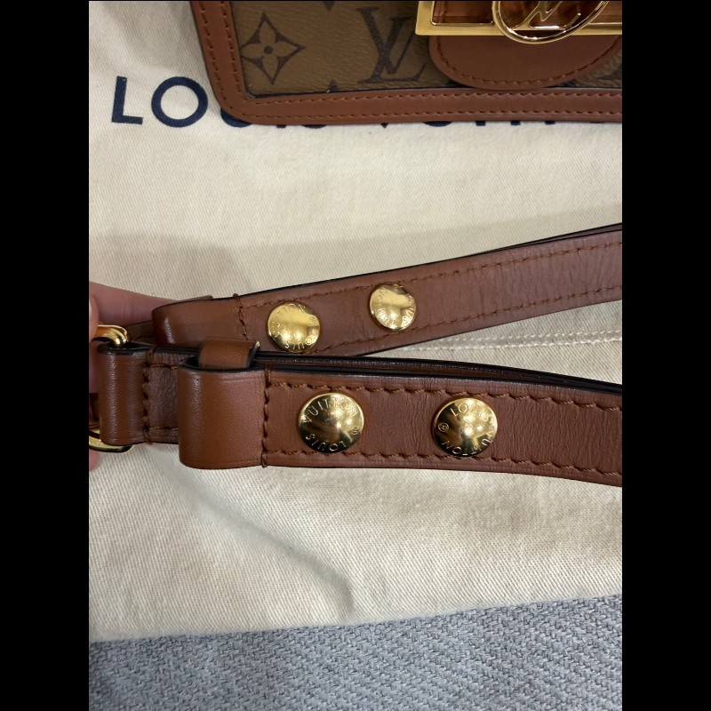 Lv雙色原花Mini dauphine 肩斜背包-21