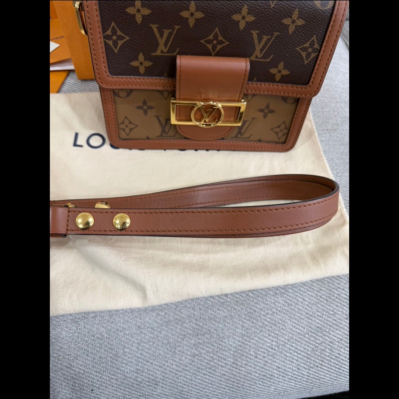 Lv雙色原花Mini dauphine 肩斜背包-22