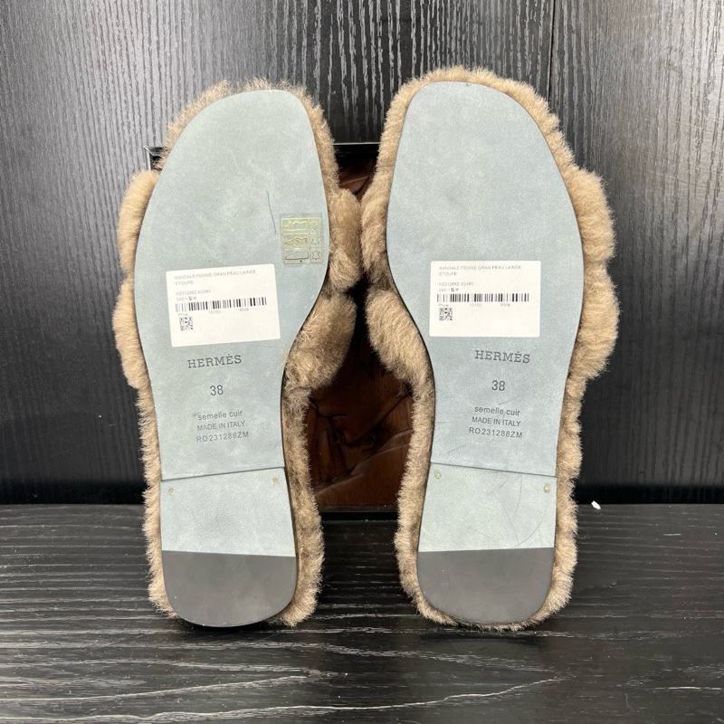 Hermes 愛馬仕 Oran H泰迪拖鞋 棕色 碼數 38碼-3