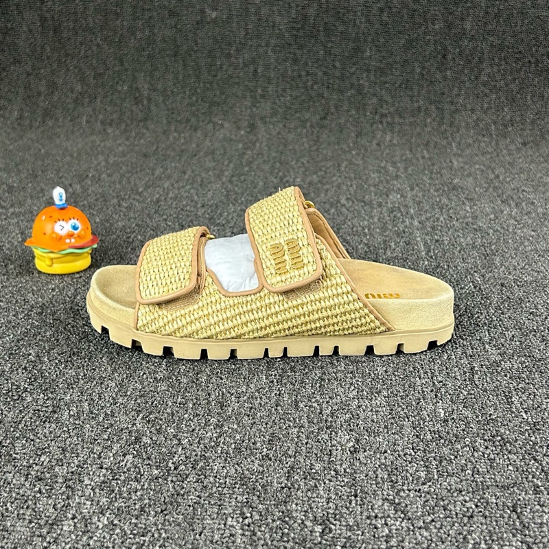 MiuMiu草编绑带凉鞋 尺码：36 码🧡-2