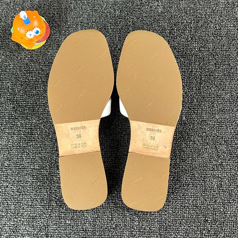 Hermes愛馬仕白色拖鞋 尺碼:36 碼🧡已貼底-7