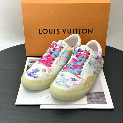 僅穿一次LV/路易威登 2021SS WATERCOLOR水彩夏日系列休閒鞋 板鞋低幫鞋40碼