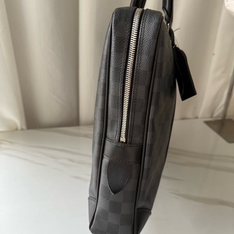 Louis Vuitton 路易威登 黑色 棋盤格 公文包 無附件-2
