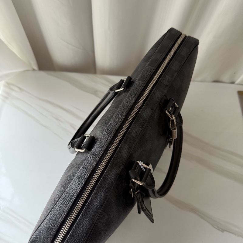 Louis Vuitton 路易威登 黑色 棋盤格 公文包 無附件-4