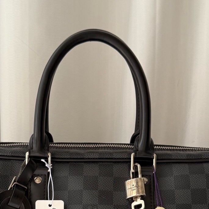 Louis Vuitton 路易威登 黑色 棋盤格 公文包 無附件-8