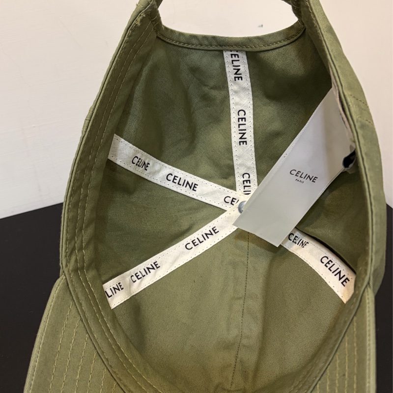 CELINE棒球帽 M號軍綠色全新未使用-8