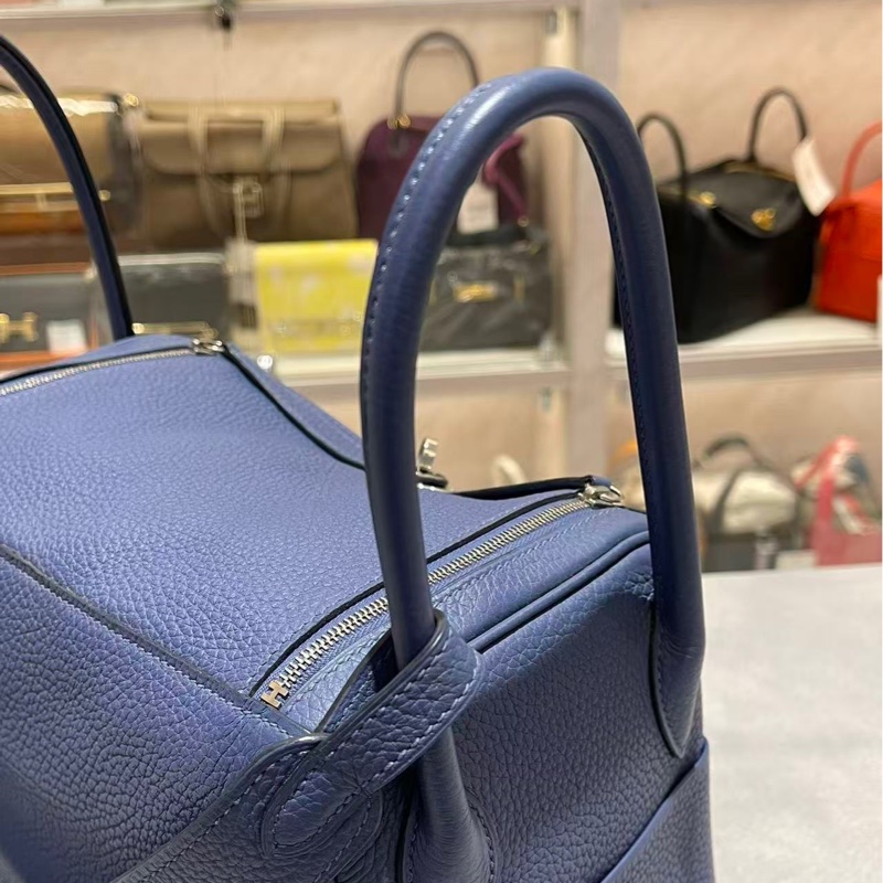 🌈Hermes💙Lindy 26💙7E明藍色銀扣🌈99新🌟TC皮🌟Stamp C🌟有盒💙-3
