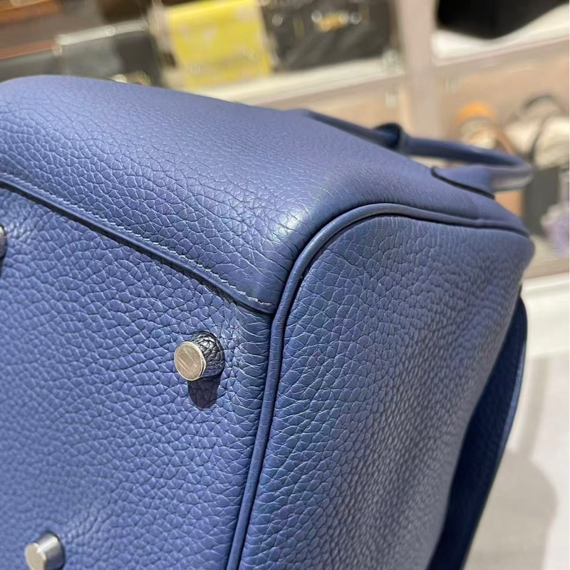 🌈Hermes💙Lindy 26💙7E明藍色銀扣🌈99新🌟TC皮🌟Stamp C🌟有盒💙-6