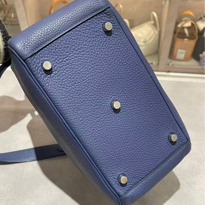 🌈Hermes💙Lindy 26💙7E明藍色銀扣🌈99新🌟TC皮🌟Stamp C🌟有盒💙-7