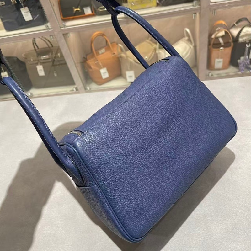 🌈Hermes💙Lindy 26💙7E明藍色銀扣🌈99新🌟TC皮🌟Stamp C🌟有盒💙-9