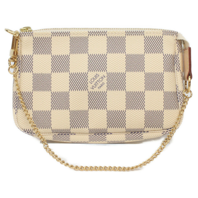 路易威登 N58010 Damier Azur 迷你手拿包 白色 女士-0