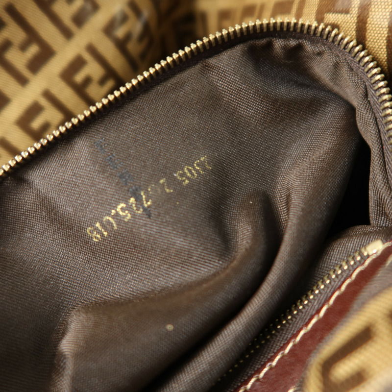 FENDI 塗層帆布Zucchino Double Flap Baguette金扣手挽肩背兩用袋-6
