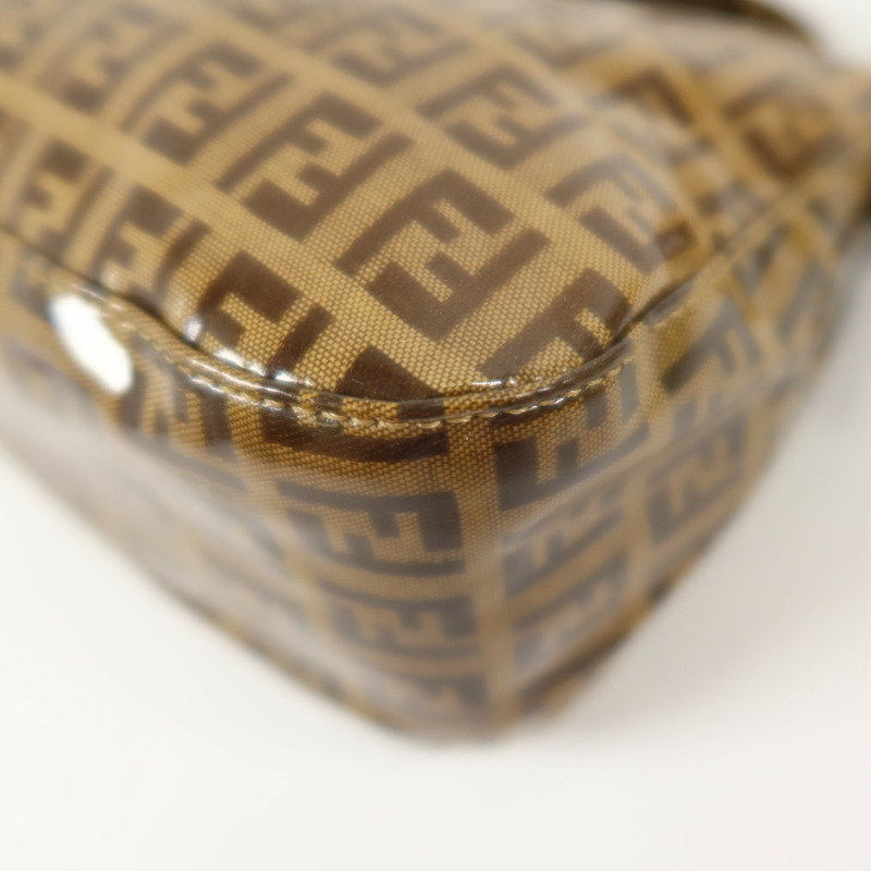 FENDI 塗層帆布Zucchino Double Flap Baguette金扣手挽肩背兩用袋-11