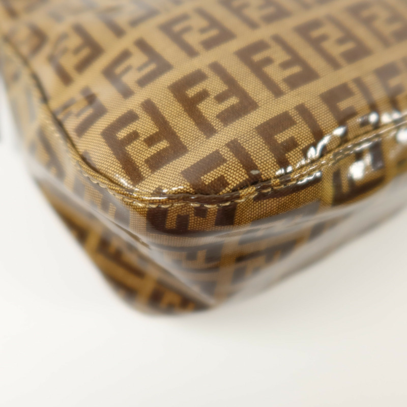 FENDI 塗層帆布Zucchino Double Flap Baguette金扣手挽肩背兩用袋-12