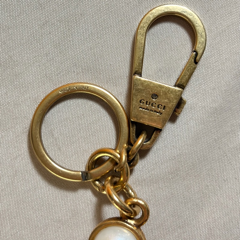 🐒猴年限定 Gucci 古馳 重工生肖猴 雙G珍珠 鑰匙圈/吊飾-9