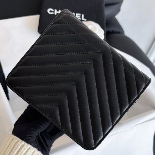 近新品 香奈兒/Chanel so black 2.55 woc鏈條包-6